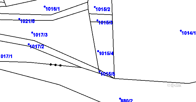 Parcela st. 1015/4 v KÚ Stonařov, Katastrální mapa
