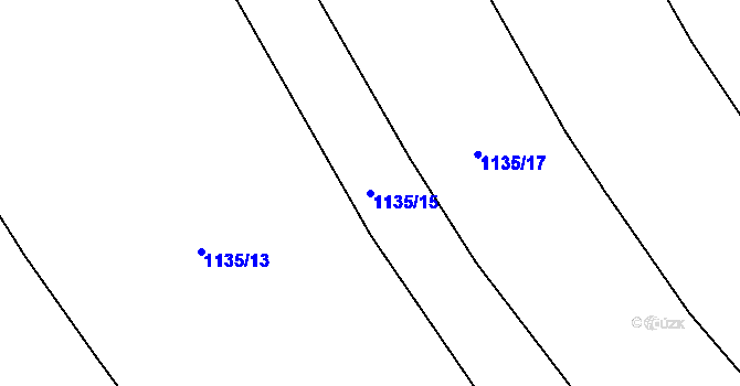 Parcela st. 1135/15 v KÚ Stonařov, Katastrální mapa