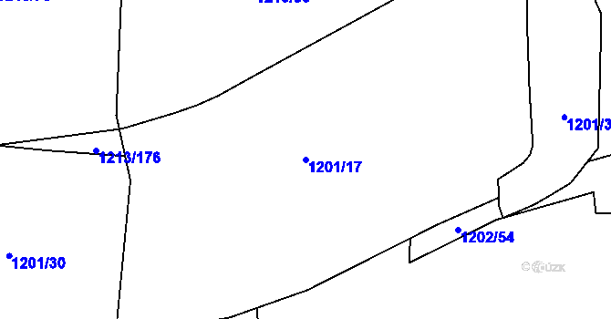 Parcela st. 1201/17 v KÚ Stonařov, Katastrální mapa