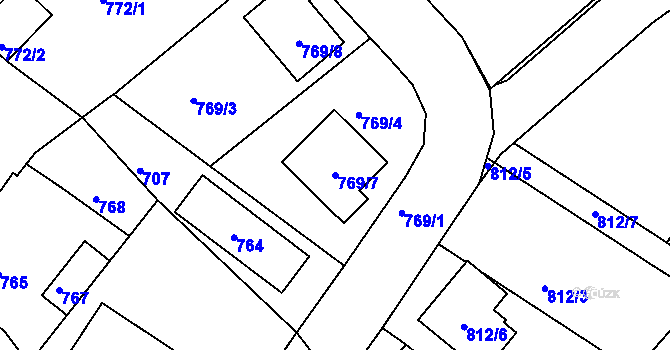 Parcela st. 769/7 v KÚ Stonařov, Katastrální mapa
