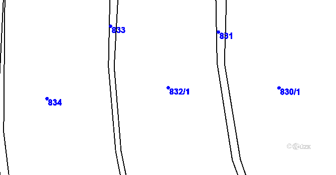 Parcela st. 832/1 v KÚ Stonařov, Katastrální mapa