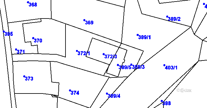 Parcela st. 372/3 v KÚ Stonařov, Katastrální mapa