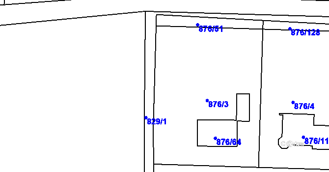Parcela st. 876/87 v KÚ Stonařov, Katastrální mapa