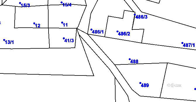 Parcela st. 40/2 v KÚ Stonařov, Katastrální mapa