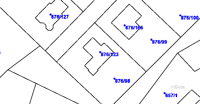 Parcela st. 876/123 v KÚ Stonařov, Katastrální mapa