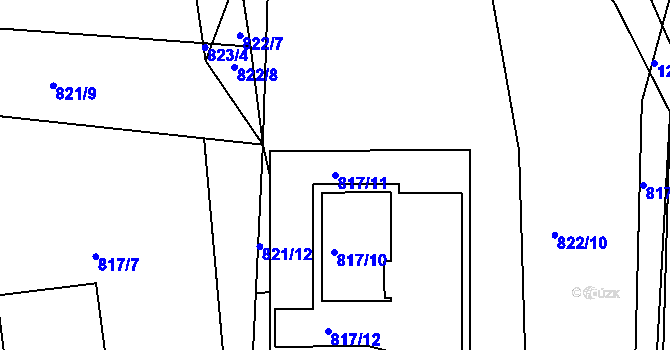 Parcela st. 817/11 v KÚ Stonařov, Katastrální mapa