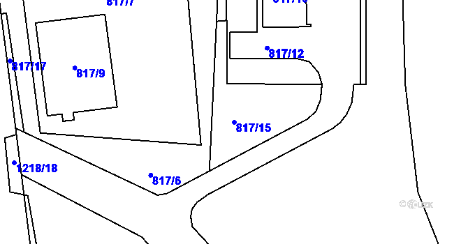 Parcela st. 817/15 v KÚ Stonařov, Katastrální mapa