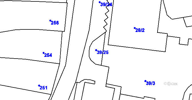 Parcela st. 39/25 v KÚ Stonařov, Katastrální mapa