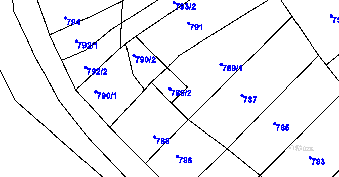 Parcela st. 789/2 v KÚ Stonařov, Katastrální mapa