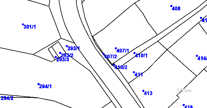 Parcela st. 407/2 v KÚ Stonařov, Katastrální mapa