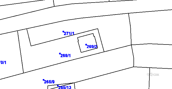 Parcela st. 269/2 v KÚ Stonařov, Katastrální mapa