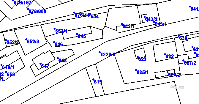 Parcela st. 1220/5 v KÚ Stonařov, Katastrální mapa