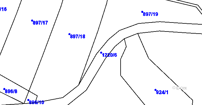 Parcela st. 1220/6 v KÚ Stonařov, Katastrální mapa