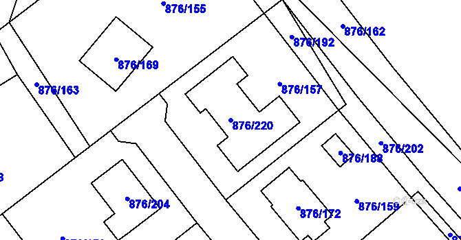 Parcela st. 876/220 v KÚ Stonařov, Katastrální mapa