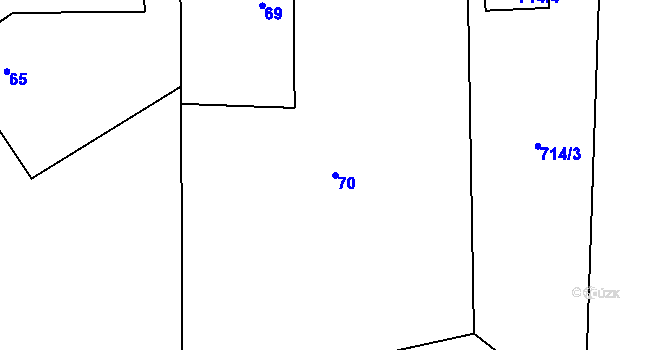 Parcela st. 70 v KÚ Stonava, Katastrální mapa