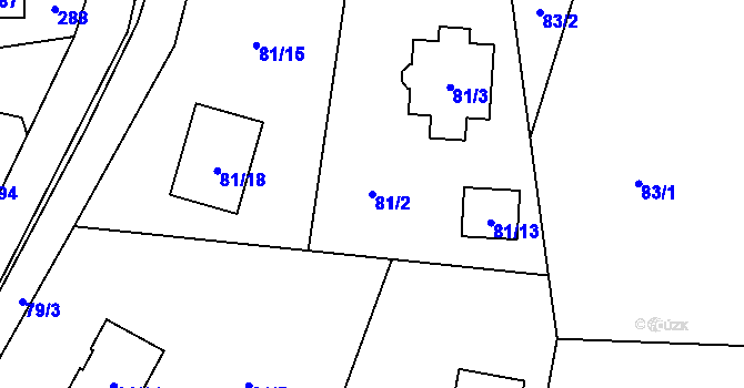 Parcela st. 81/2 v KÚ Stonava, Katastrální mapa
