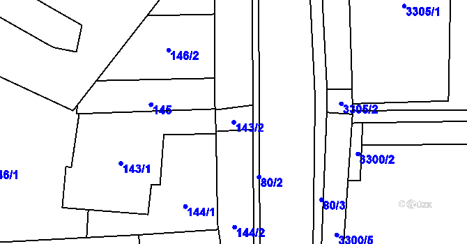 Parcela st. 143/2 v KÚ Stonava, Katastrální mapa