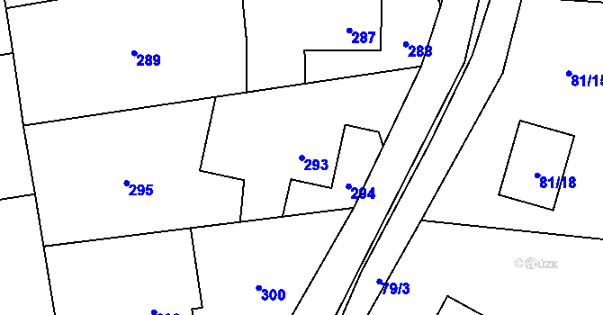 Parcela st. 293 v KÚ Stonava, Katastrální mapa
