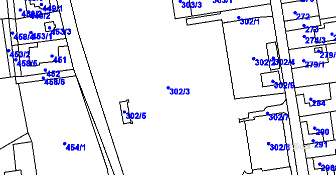 Parcela st. 302/3 v KÚ Stonava, Katastrální mapa