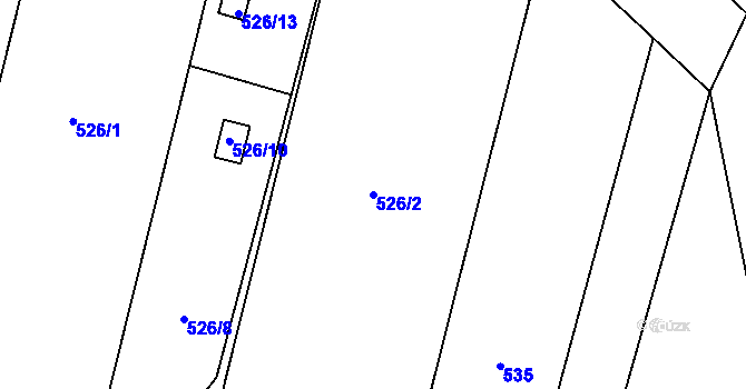 Parcela st. 526/2 v KÚ Stonava, Katastrální mapa