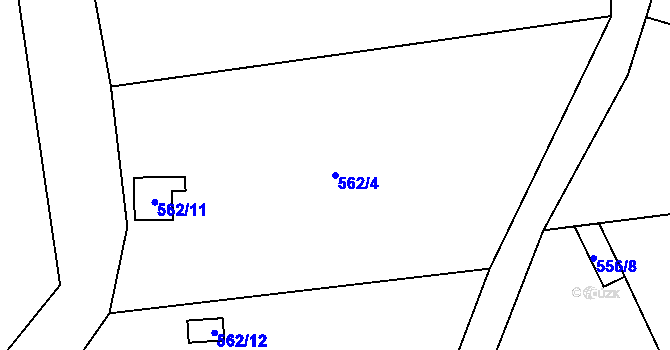 Parcela st. 562/4 v KÚ Stonava, Katastrální mapa
