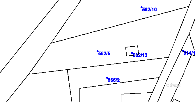 Parcela st. 562/5 v KÚ Stonava, Katastrální mapa