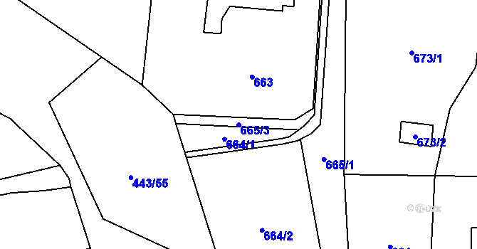 Parcela st. 665/3 v KÚ Stonava, Katastrální mapa