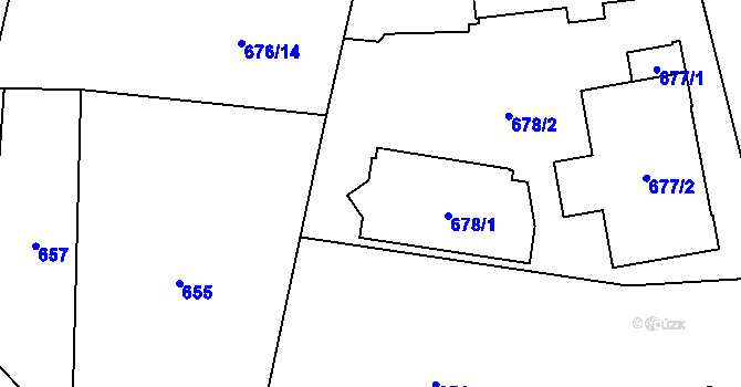 Parcela st. 678/1 v KÚ Stonava, Katastrální mapa