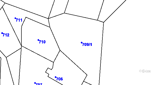 Parcela st. 709/1 v KÚ Stonava, Katastrální mapa