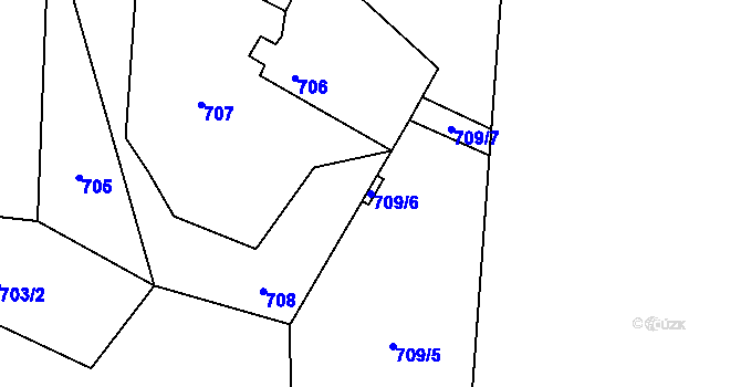 Parcela st. 709/6 v KÚ Stonava, Katastrální mapa