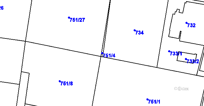Parcela st. 751/4 v KÚ Stonava, Katastrální mapa