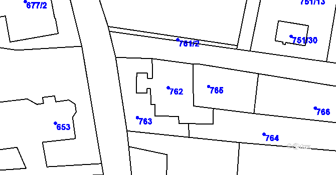 Parcela st. 762 v KÚ Stonava, Katastrální mapa