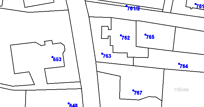 Parcela st. 763 v KÚ Stonava, Katastrální mapa