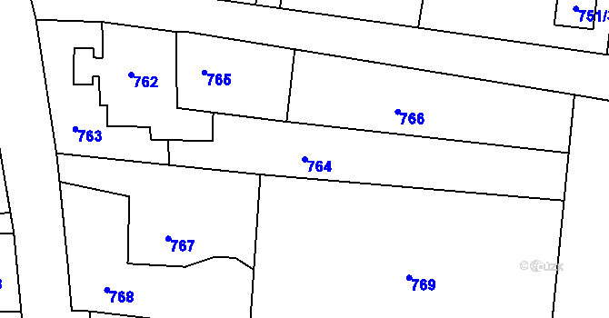 Parcela st. 764 v KÚ Stonava, Katastrální mapa