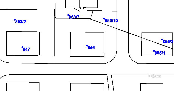 Parcela st. 846 v KÚ Stonava, Katastrální mapa