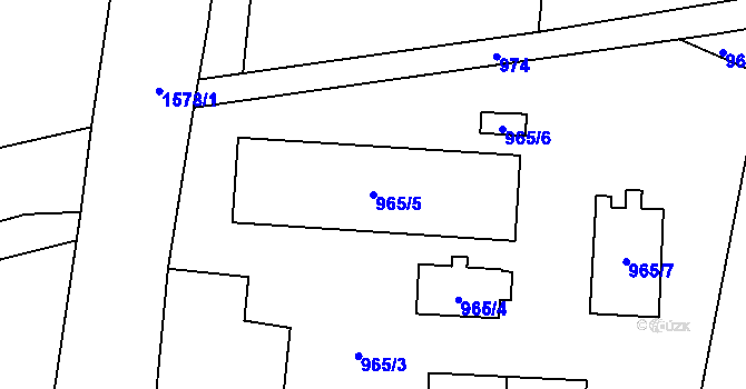 Parcela st. 965/5 v KÚ Stonava, Katastrální mapa