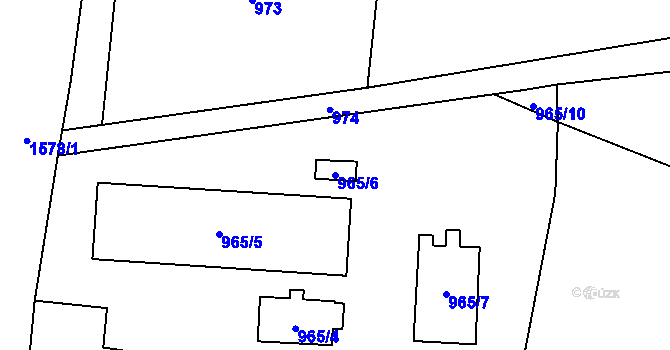 Parcela st. 965/6 v KÚ Stonava, Katastrální mapa