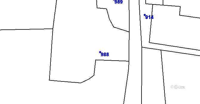 Parcela st. 988 v KÚ Stonava, Katastrální mapa