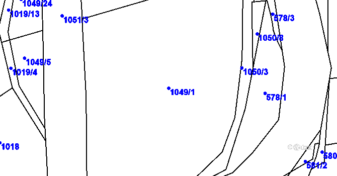 Parcela st. 1049/1 v KÚ Stonava, Katastrální mapa