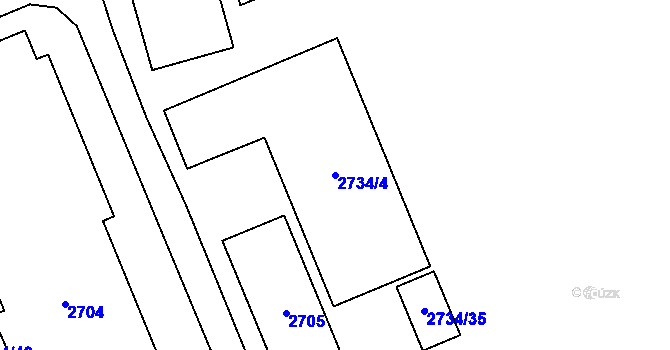 Parcela st. 2734/4 v KÚ Stonava, Katastrální mapa