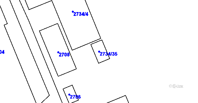 Parcela st. 2734/35 v KÚ Stonava, Katastrální mapa