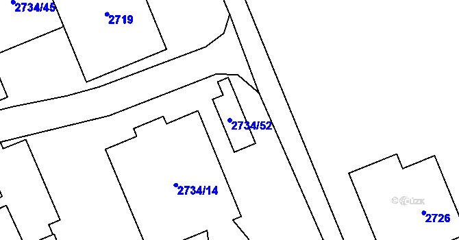 Parcela st. 2734/52 v KÚ Stonava, Katastrální mapa