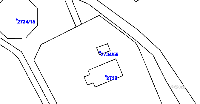 Parcela st. 2734/56 v KÚ Stonava, Katastrální mapa