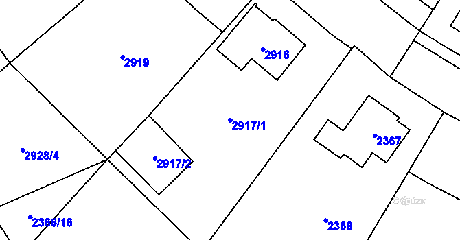 Parcela st. 2917/1 v KÚ Stonava, Katastrální mapa