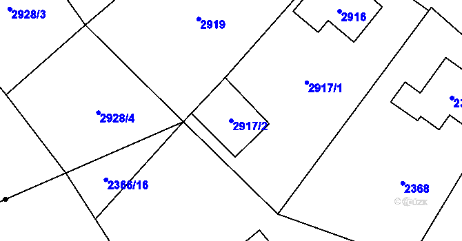 Parcela st. 2917/2 v KÚ Stonava, Katastrální mapa