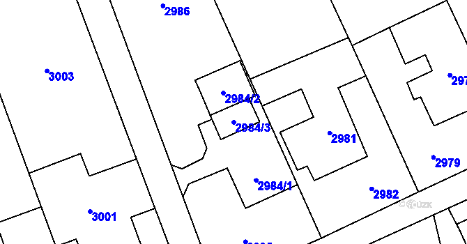 Parcela st. 2984/3 v KÚ Stonava, Katastrální mapa