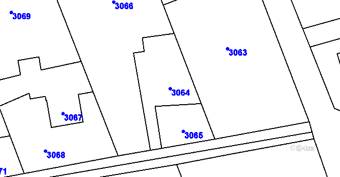 Parcela st. 3064 v KÚ Stonava, Katastrální mapa