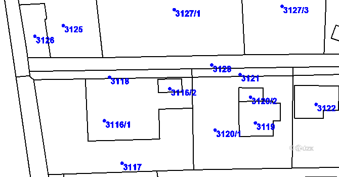 Parcela st. 3116/2 v KÚ Stonava, Katastrální mapa