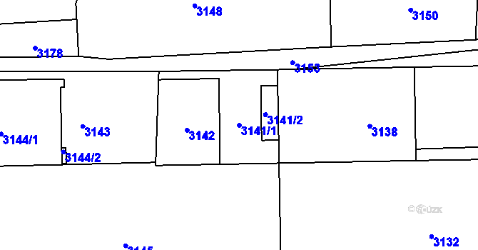 Parcela st. 3141/1 v KÚ Stonava, Katastrální mapa