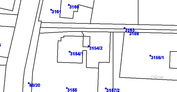 Parcela st. 3154/2 v KÚ Stonava, Katastrální mapa